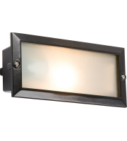 Knightsbridge E27 Bricklight with Plain and Louvred Cover (Black)